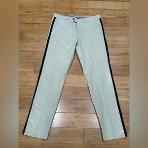 Rare Michael Bastian Khaki Black Stripe Military Chino Pant Men’s 34x31.5